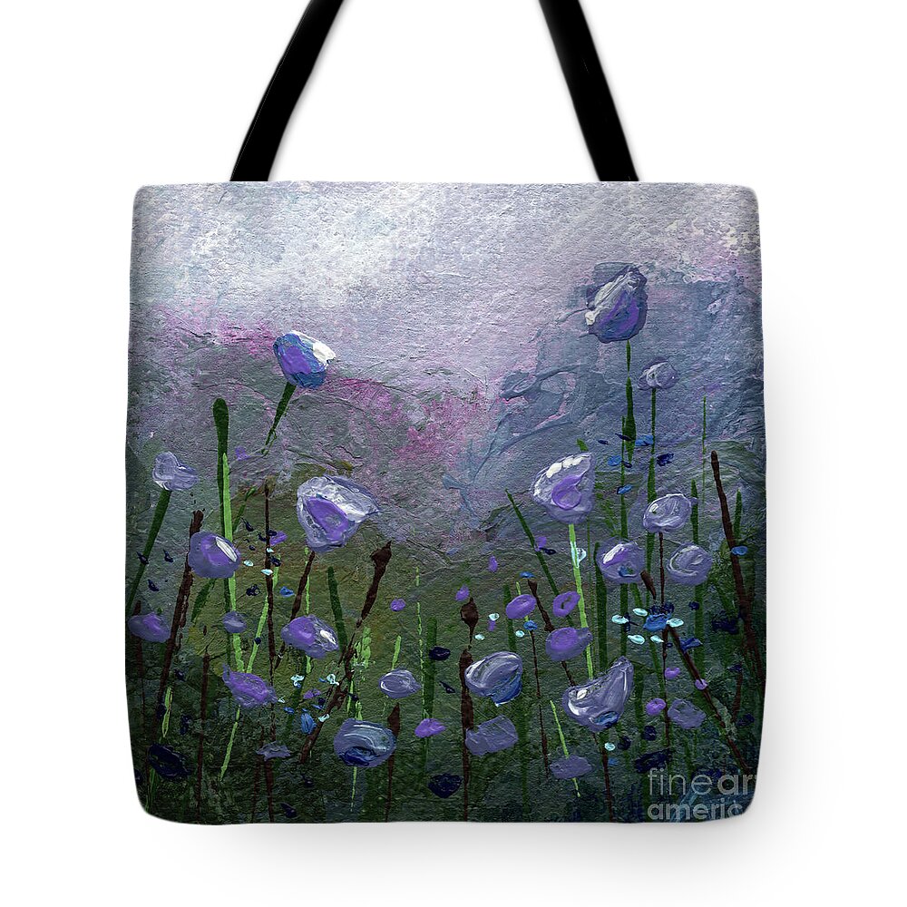 Poppy Tote Bag featuring the painting Poppies Dusk by Annie Troe