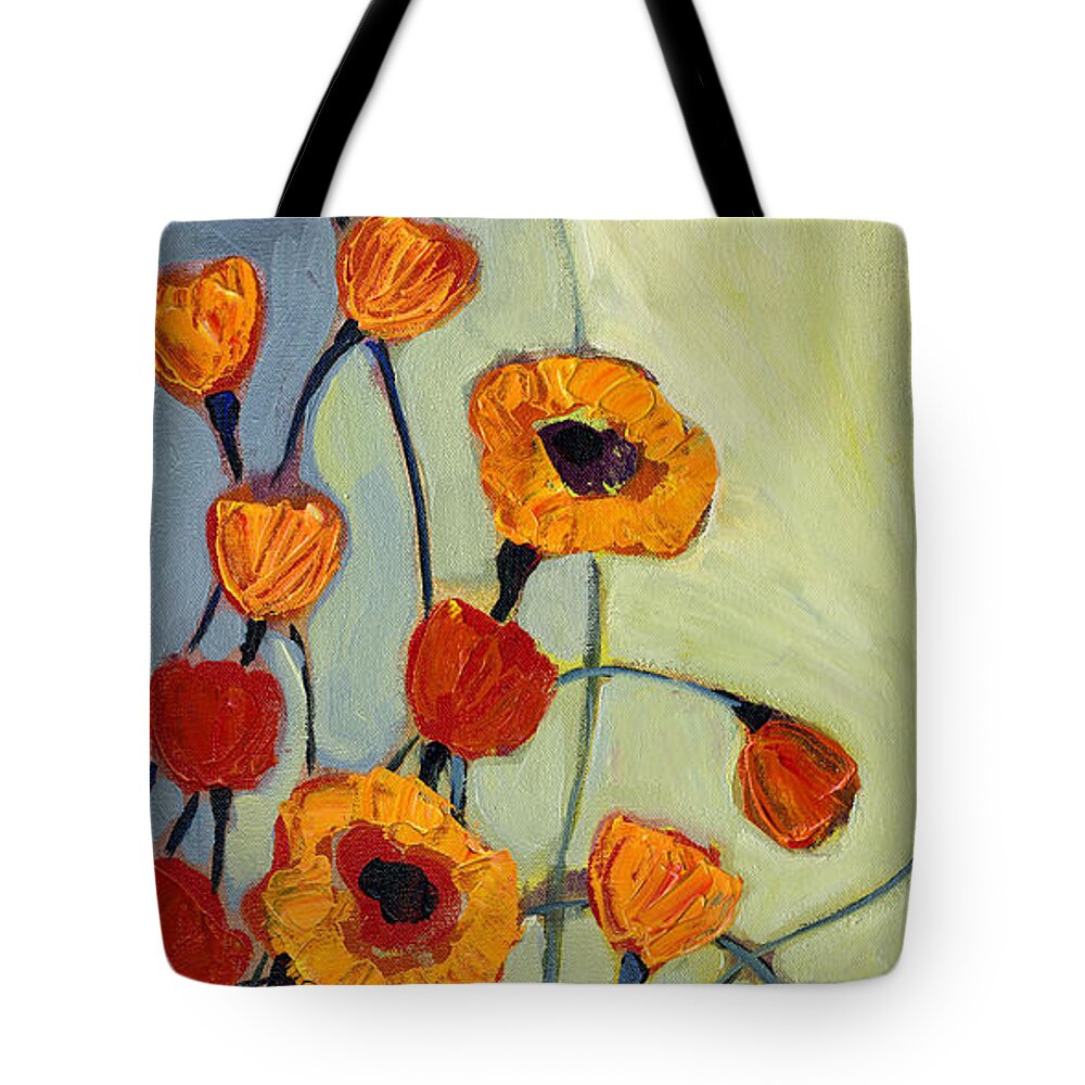 Poppy Tote Bag featuring the painting Poppies by Jennifer Lommers