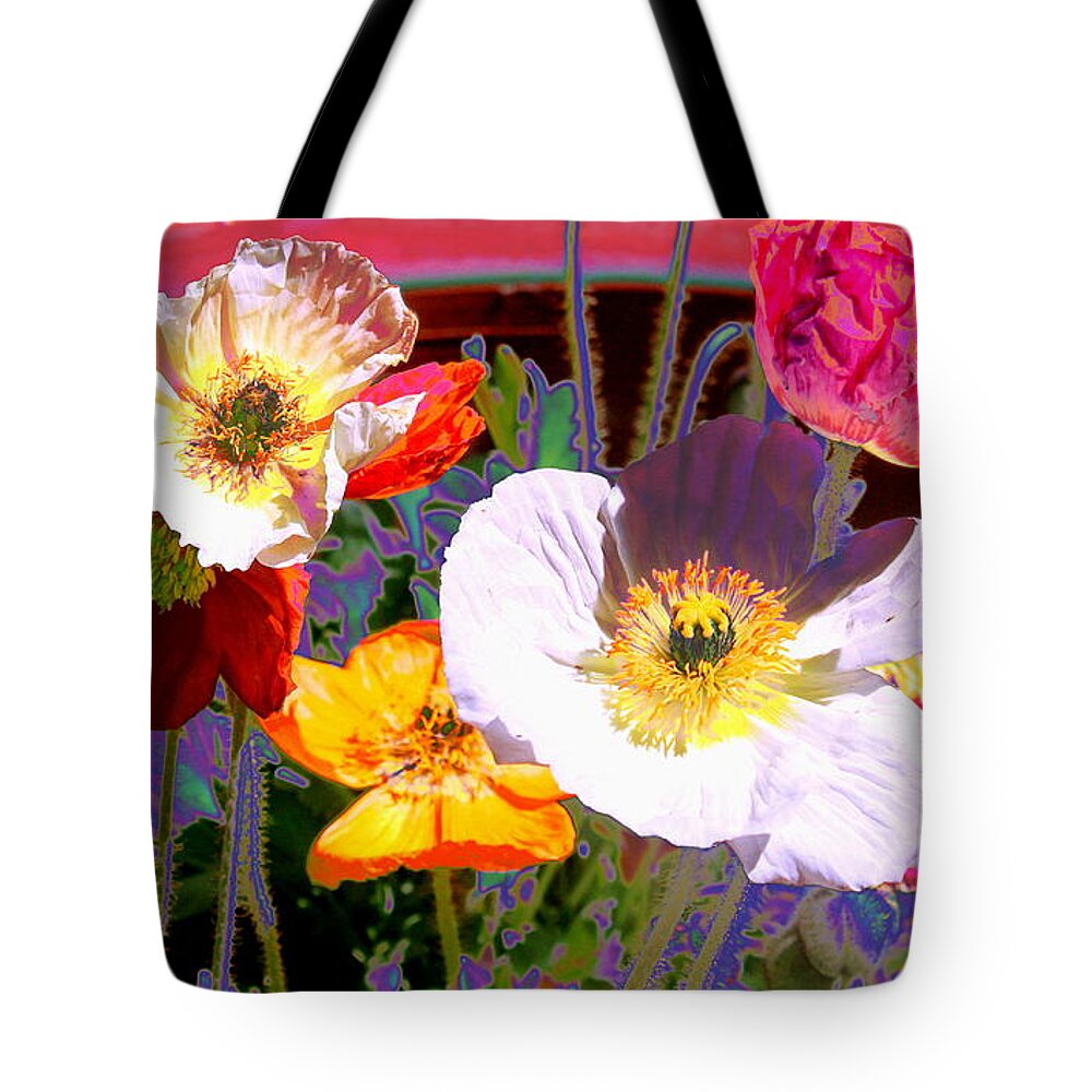 Garden Tote Bag featuring the photograph Poppy Abstract by M Diane Bonaparte