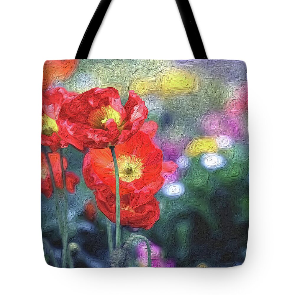 Poppies Tote Bag featuring the photograph Poppy Delight by Vanessa Thomas