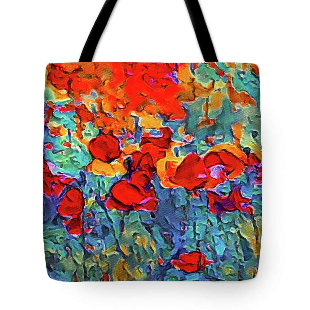 Poppy Paradisio Tote Bag featuring the painting Poppy Paradisio by Susan Maxwell Schmidt