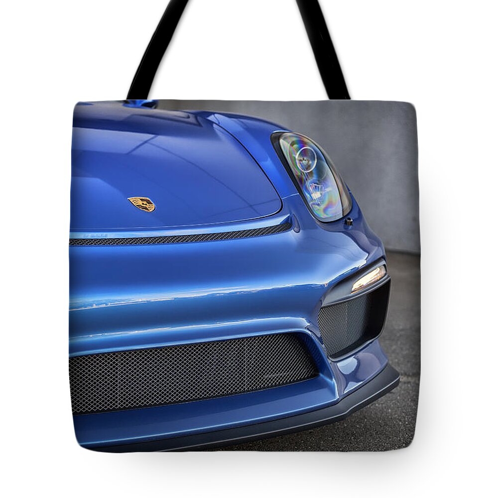 Cars Tote Bag featuring the photograph Porsche Cayman GT4 - Nosey by ItzKirb Photography