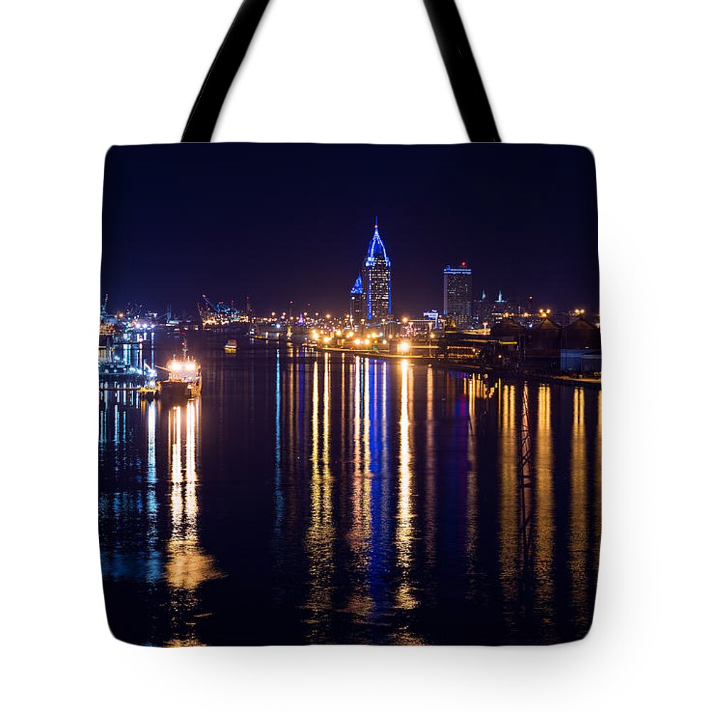 Alabama Tote Bag featuring the photograph Port City in Blue by Brad Boland