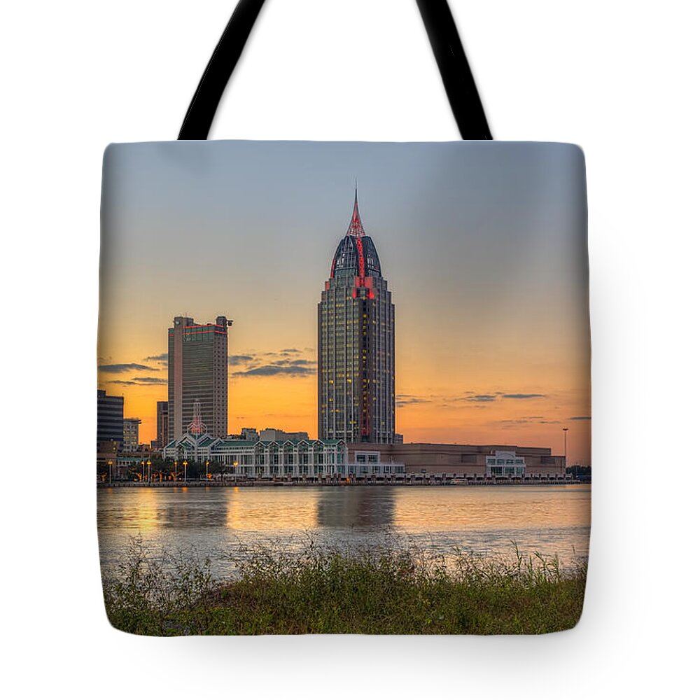 Port Tote Bag featuring the photograph Port City Sunset 2 by Brad Boland