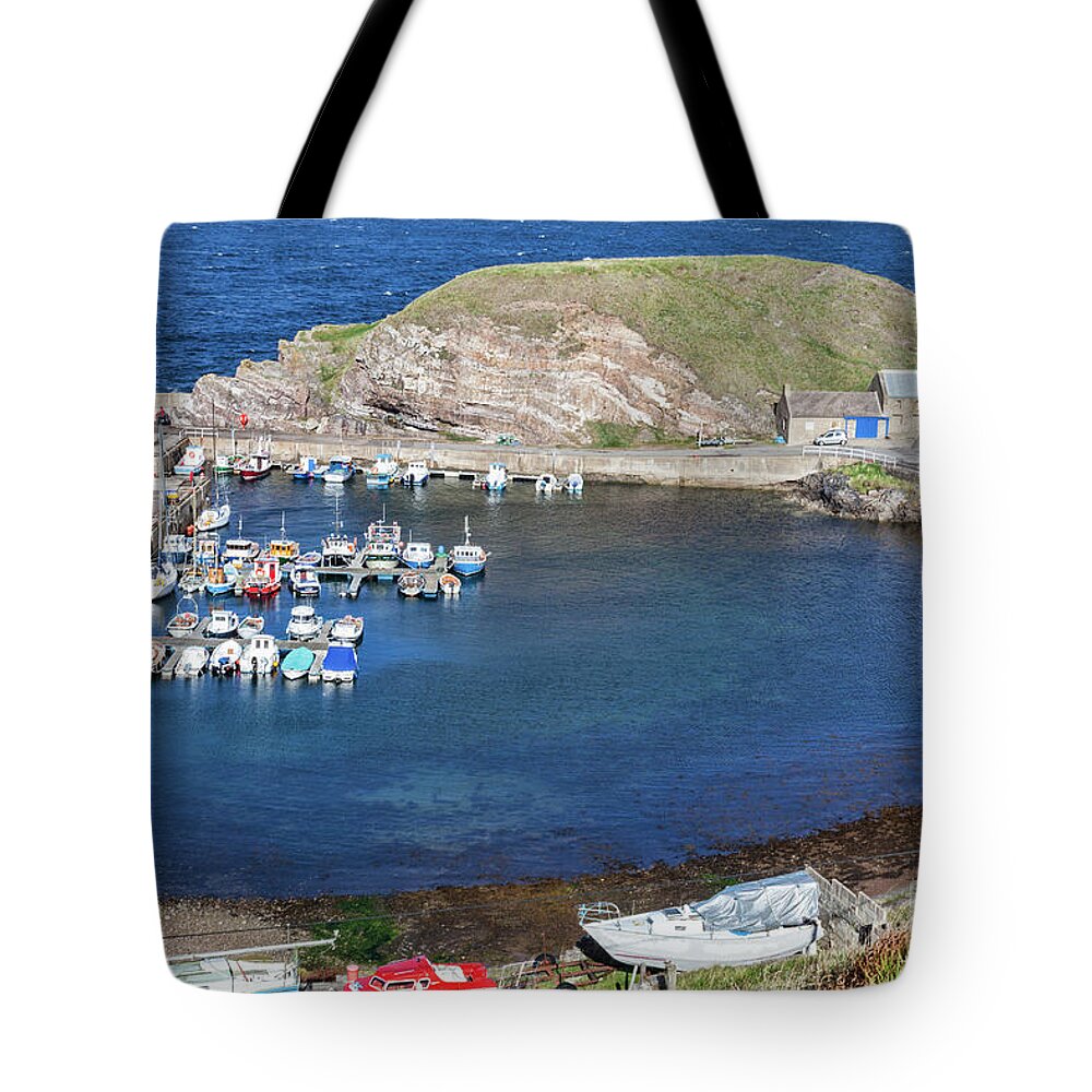 Portknockie Tote Bag featuring the photograph Portknockie Harbour by Diane Macdonald