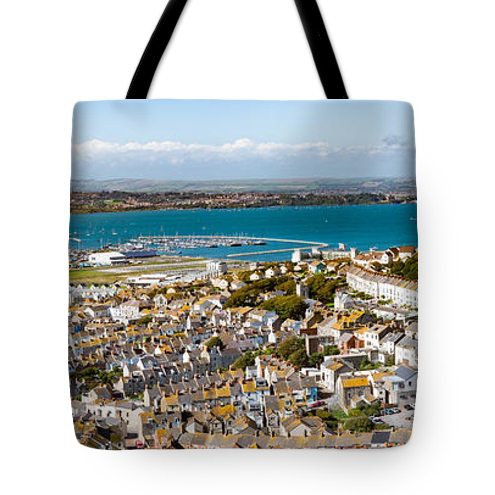 Portland Tote Bag featuring the photograph Portland and Chesil Beach by Colin Rayner