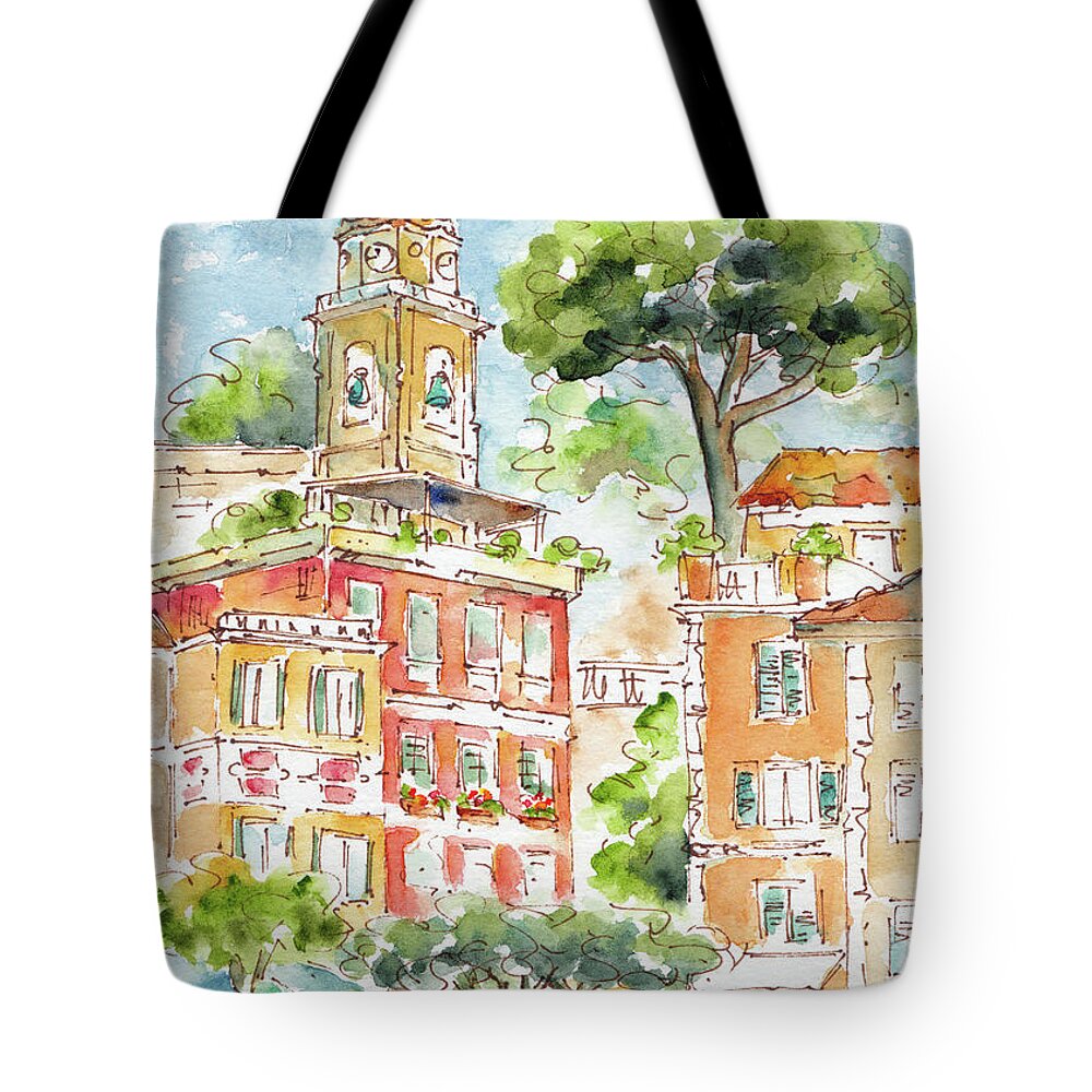 Impressionism Tote Bag featuring the painting Portofino Piazetta by Pat Katz