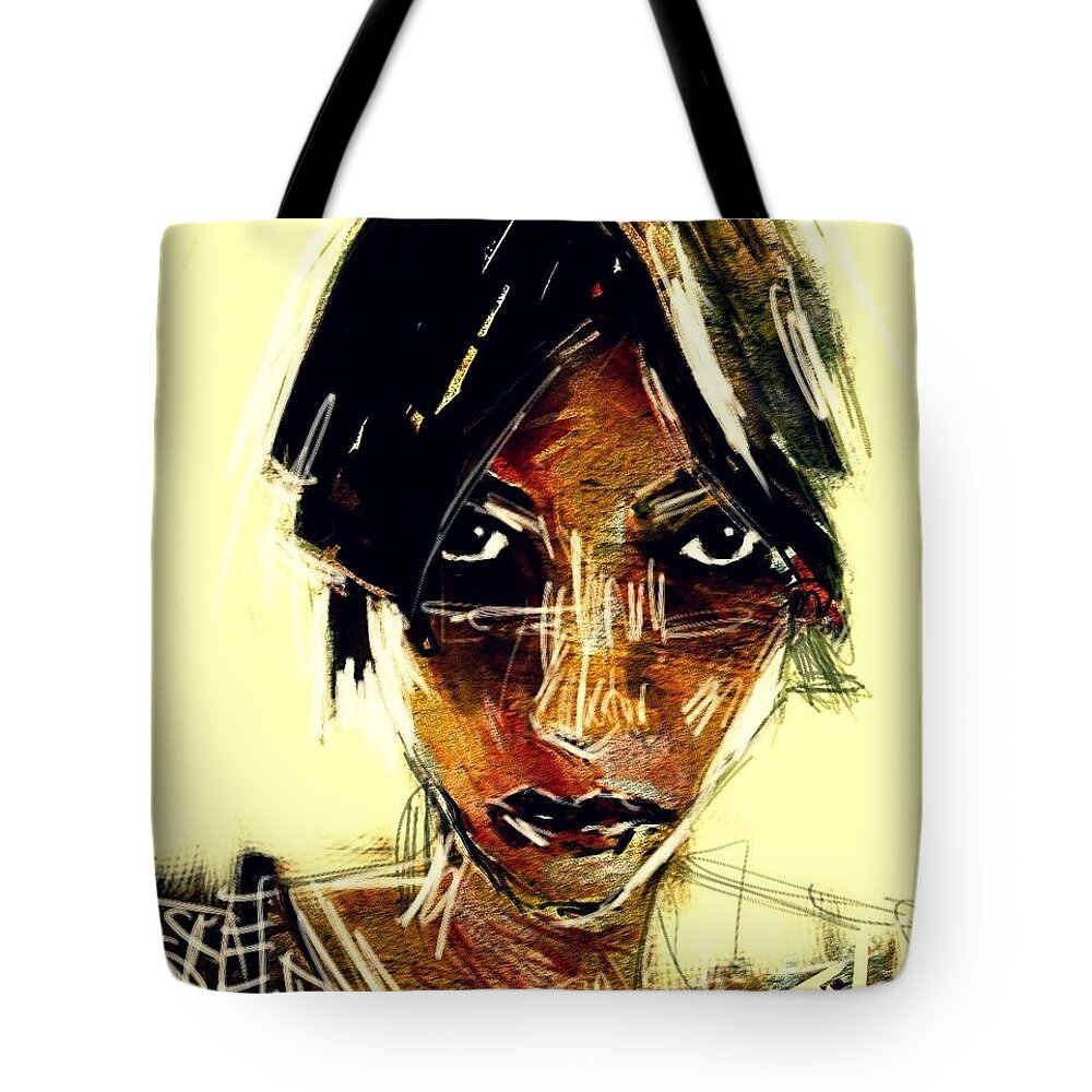 Portrait Tote Bag featuring the painting Portrait 08Oct2015 by Jim Vance