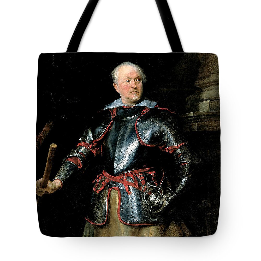 Anthony Van Dyck Tote Bag featuring the painting Portrait of a Man in Armor #2 by Anthony van Dyck