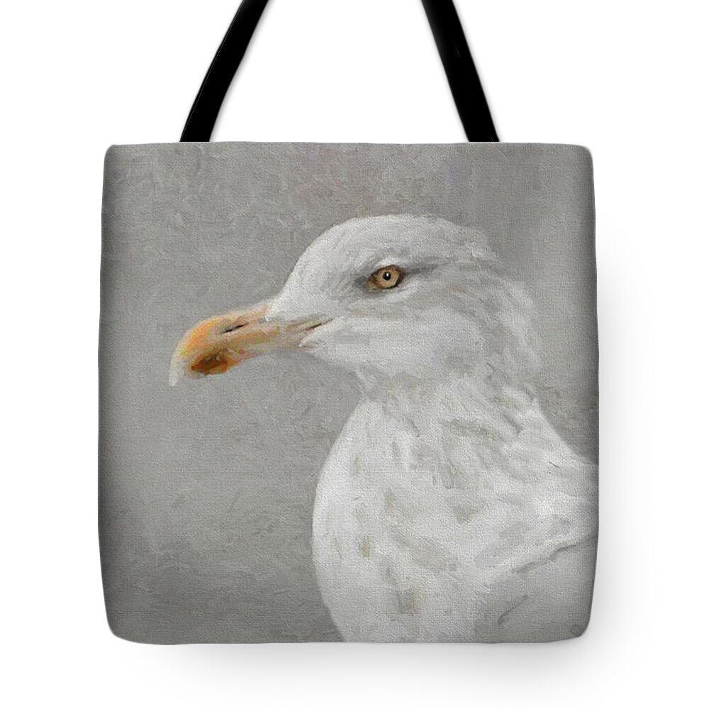 Bird Tote Bag featuring the photograph Portrait of a Gull by Karen Lynch