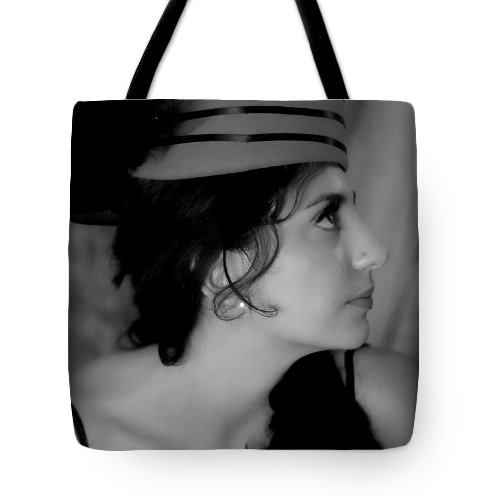 Portrait Tote Bag featuring the photograph Portrait Of A Lady by Donna Blackhall