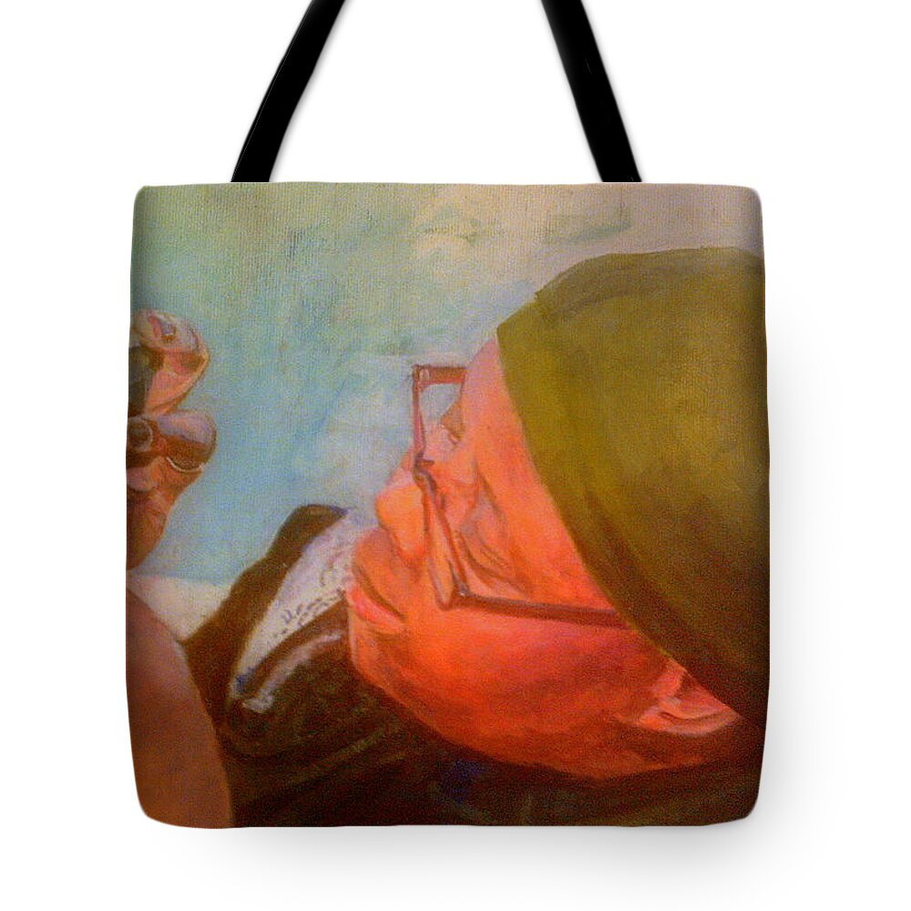 Artist Khadija Saye Age 25 Mother Mary Mendy 52 Grenfell Tower 14th June 2017 Mobile Phone Tote Bag featuring the painting Portrait Of An Artist by Rosanne Gartner