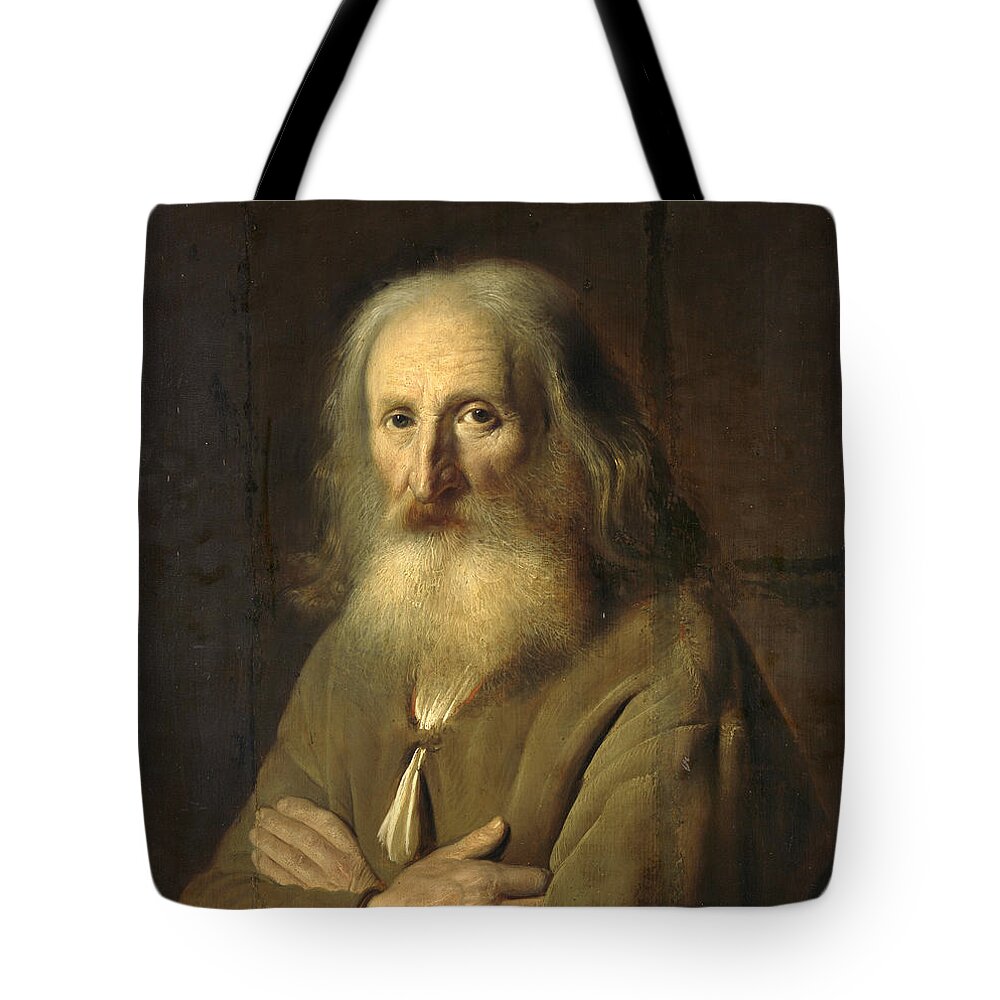 Simon Kick Tote Bag featuring the painting Portrait of an Old Man by Simon Kick