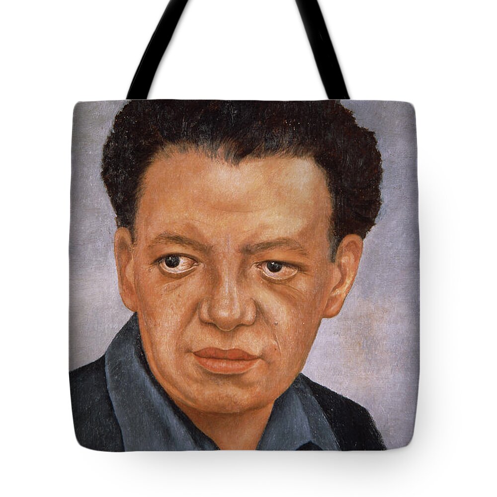 Frida Kahlo Tote Bag featuring the photograph Portrait of Diego Rivera by Frida Kahlo