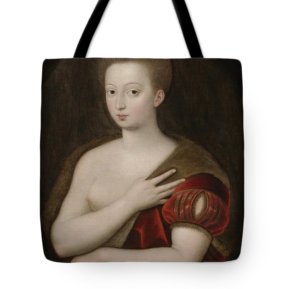 Portrait of Gabrielle d'Estree Tote Bag by School of Fontainebleau