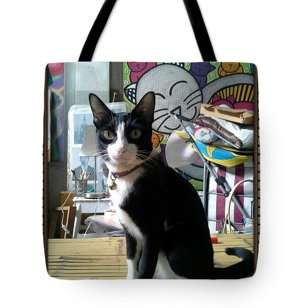 Cat Tote Bag featuring the photograph Portrait of GATchee by Sukalya Chearanantana