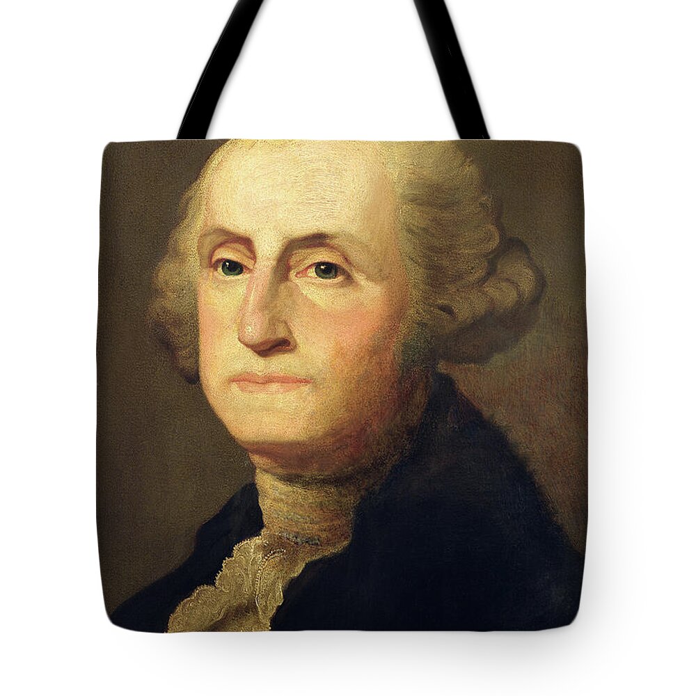 Portrait Of George Washington (oil On Canvas) By Gilbert Stuart (1755-1828) Tote Bag featuring the painting Portrait of George Washington by Gilbert Stuart