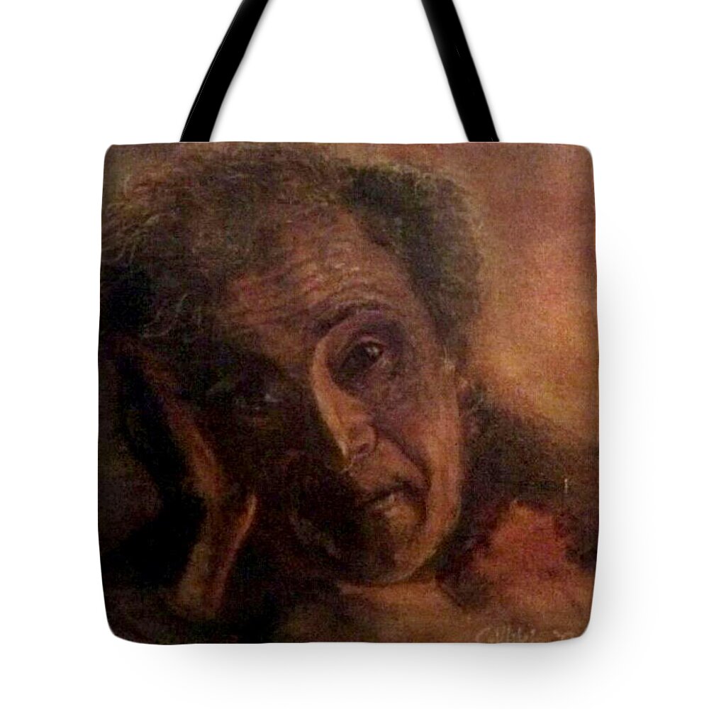 Marc Chagalle Tote Bag featuring the painting Portrait Of Marc Chagalle by Ryan Almighty