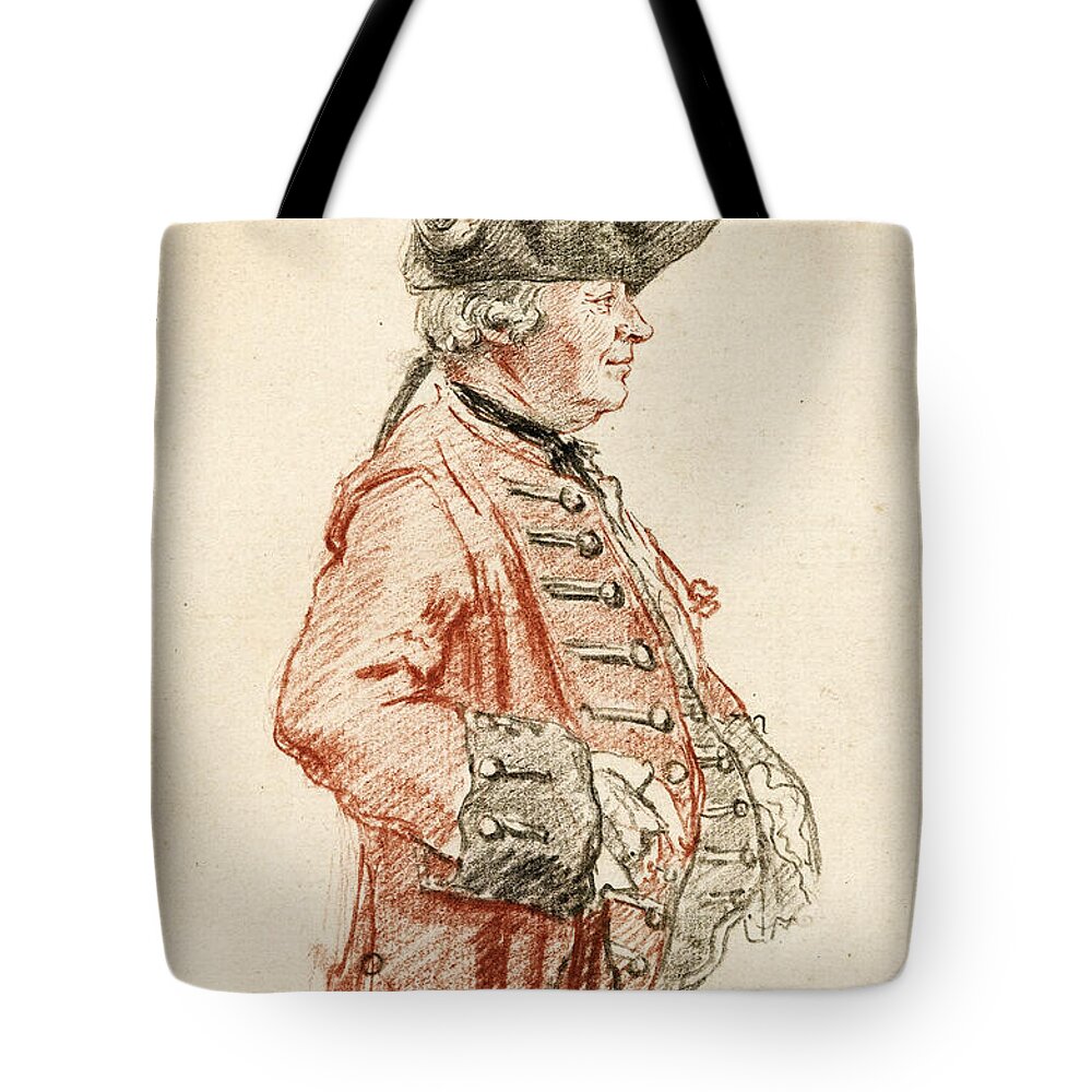 Louis Carrogis Carmontelle Tote Bag featuring the drawing Portrait of Monsieur de la Neuville Morfleury by Louis Carrogis Carmontelle