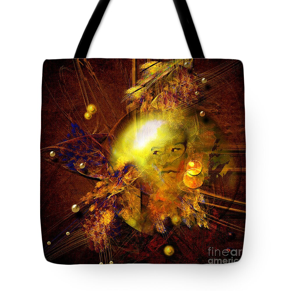 Surreal Tote Bag featuring the digital art Portrait of reincarnated prince by Alexa Szlavics