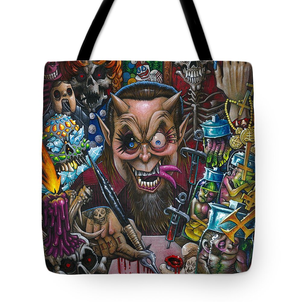 Ryanalmighty Tote Bag featuring the painting PORTRAIT OF RYAN ALMIGHTY by RYAN JONES by Ryan Jones