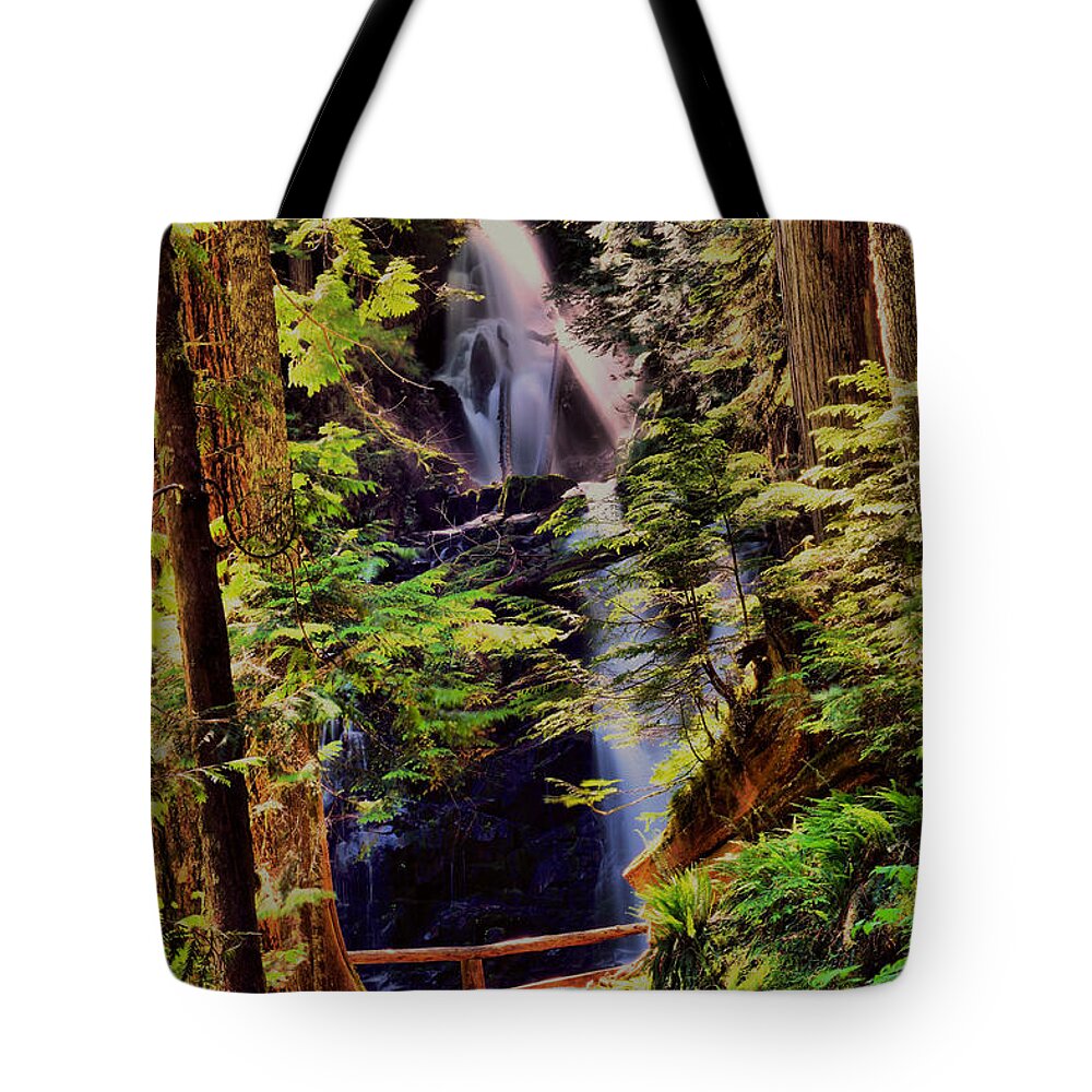 River Tote Bag featuring the photograph Portrait view of Ranger Falls by Jeff Swan