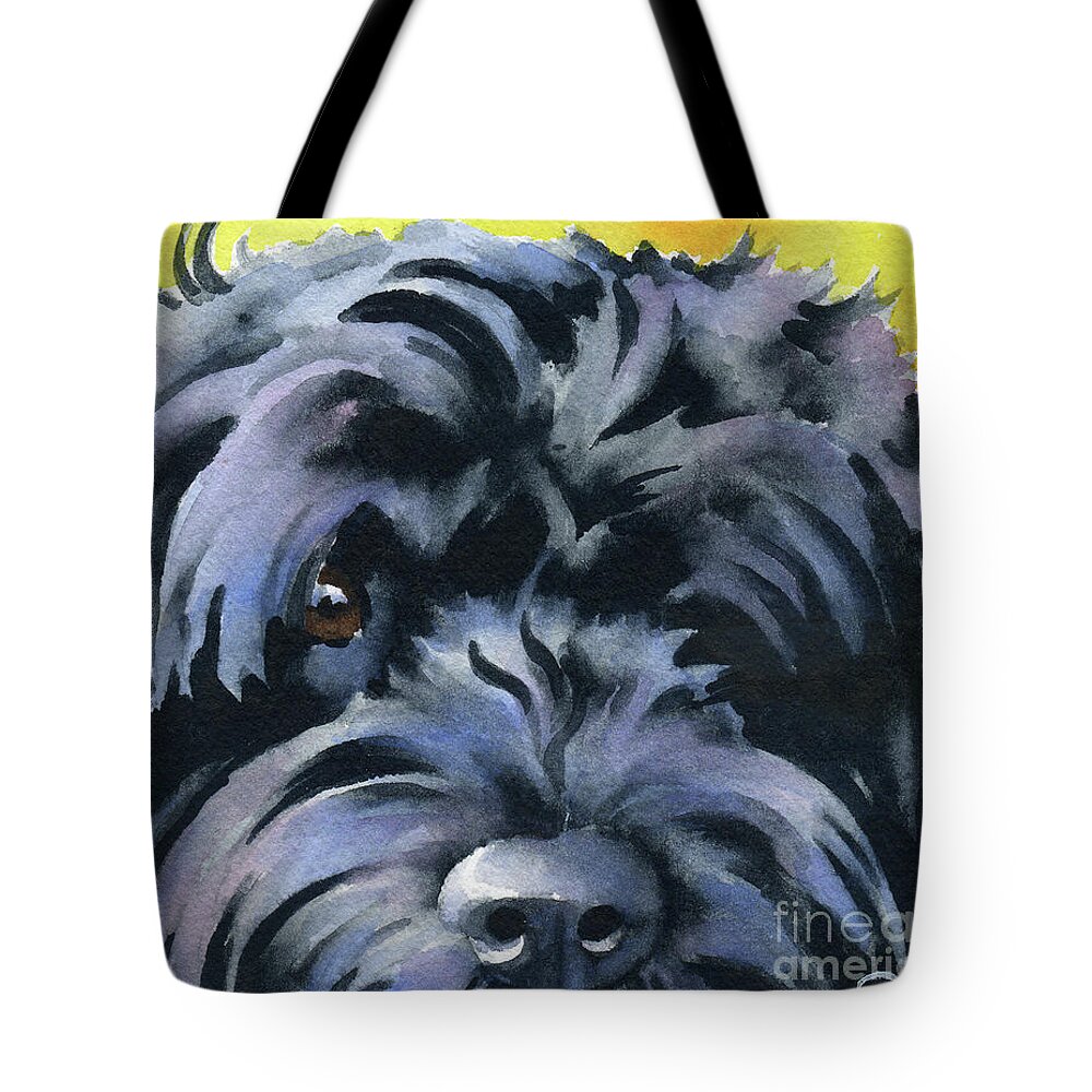 Portuguese Tote Bag featuring the painting Portuguese Water Dog by David Rogers
