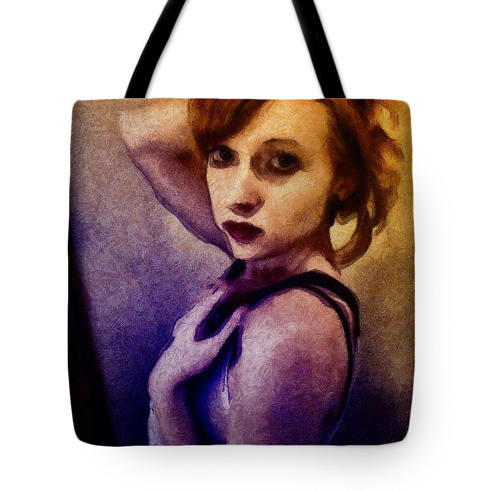 Woman Tote Bag featuring the digital art Posing for you by Gun Legler