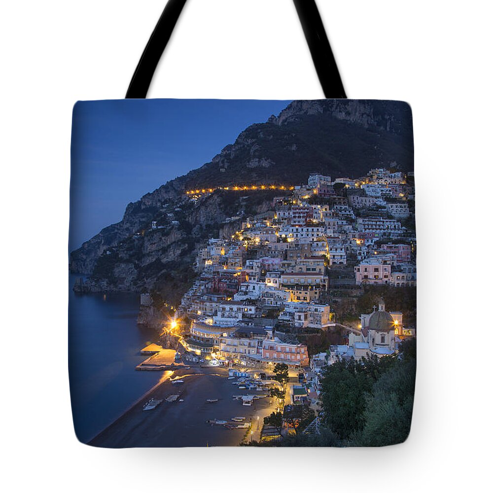 Amalfi Coast Tote Bag featuring the photograph Positano at Dawn by Brian Jannsen