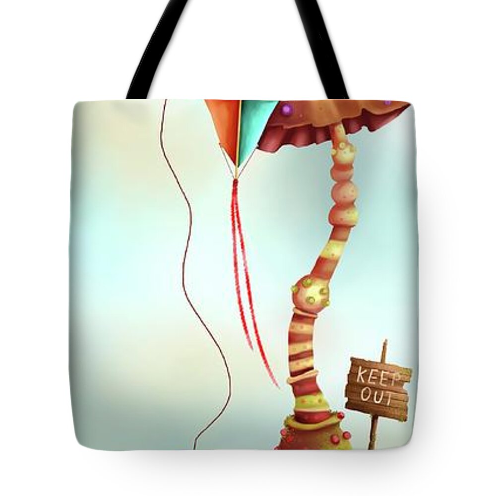 Fairy Tote Bag featuring the painting Trolls and Ladders. by Joe Gilronan