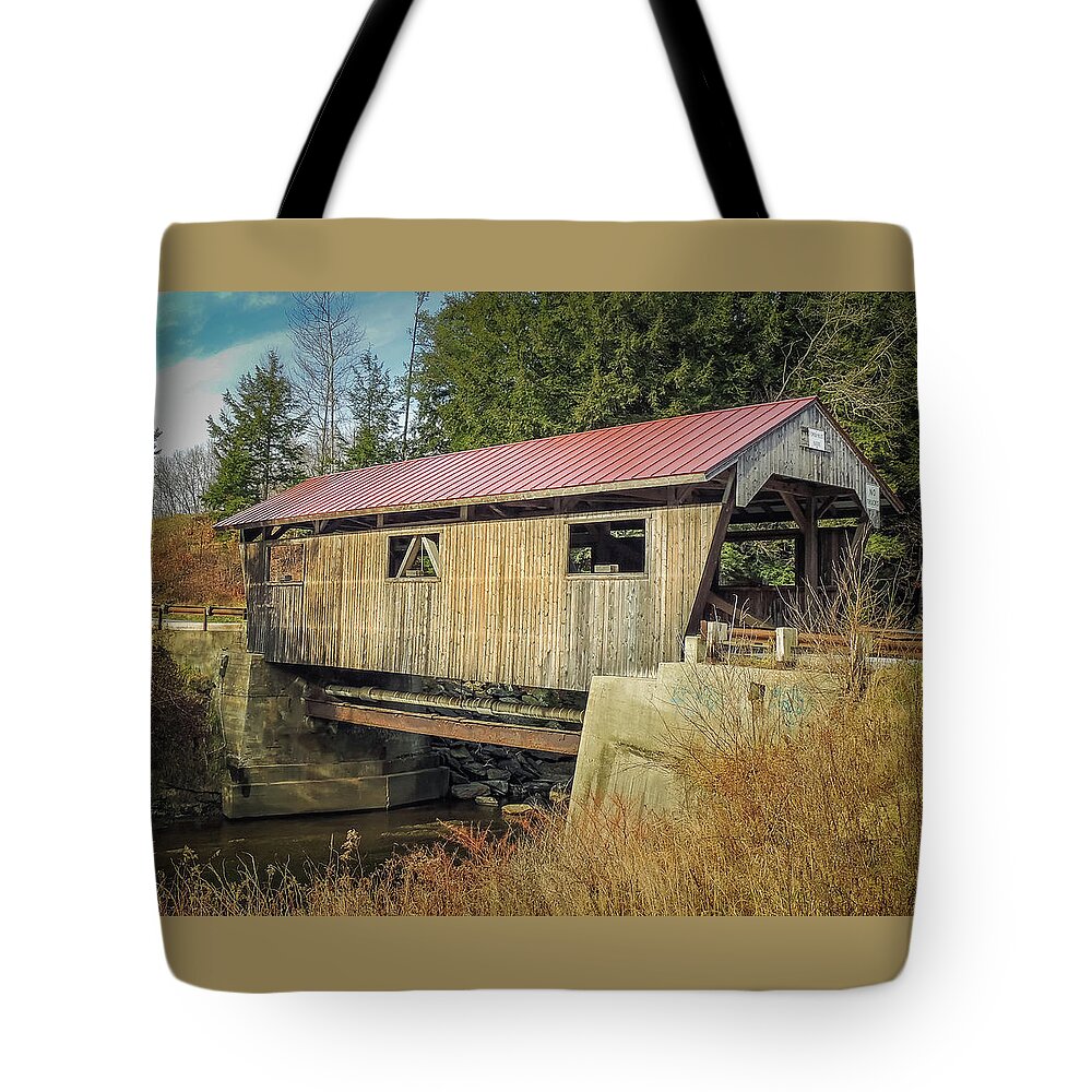 Power House Bridge Tote Bag featuring the photograph Power House Bridge by Robert Mitchell