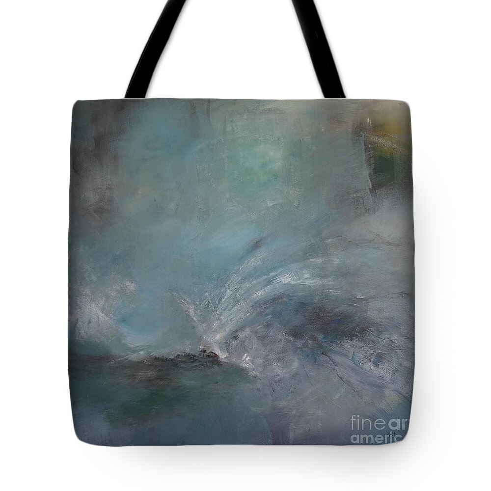 Seascape Tote Bag featuring the painting Power by Kat McClure