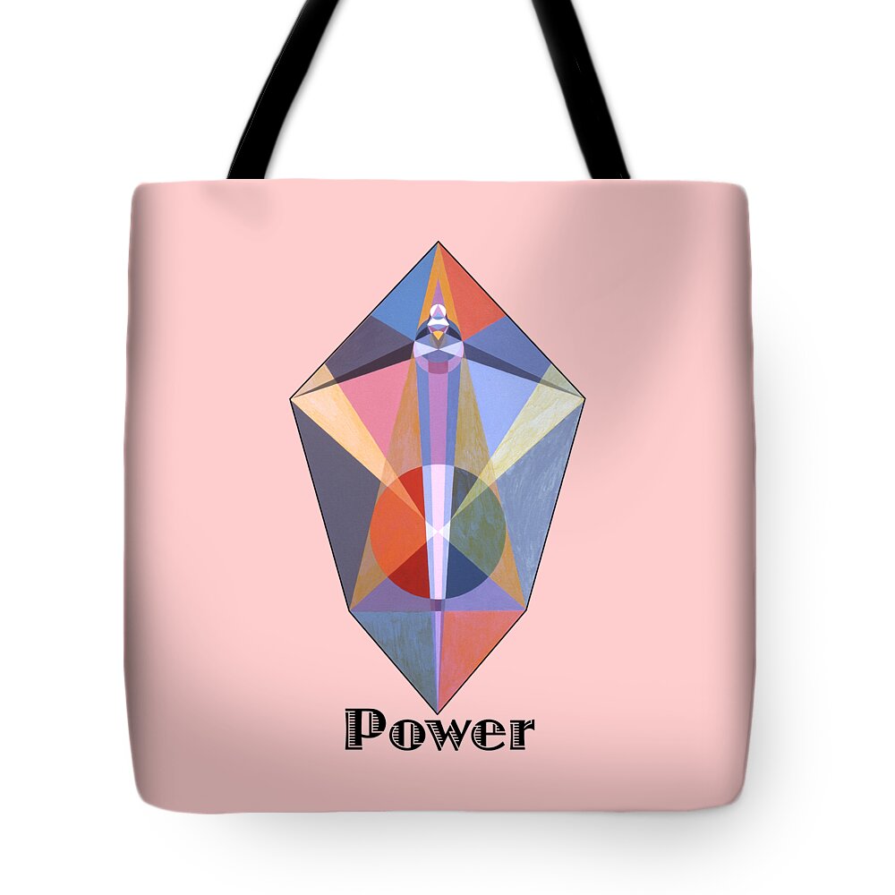 Painting Tote Bag featuring the painting Power text by Michael Bellon