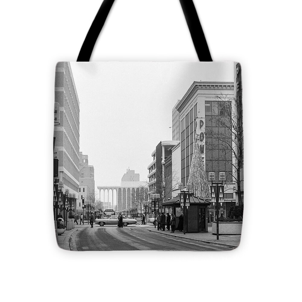 Book Work Tote Bag featuring the photograph Powers Christmas tree by Mike Evangelist
