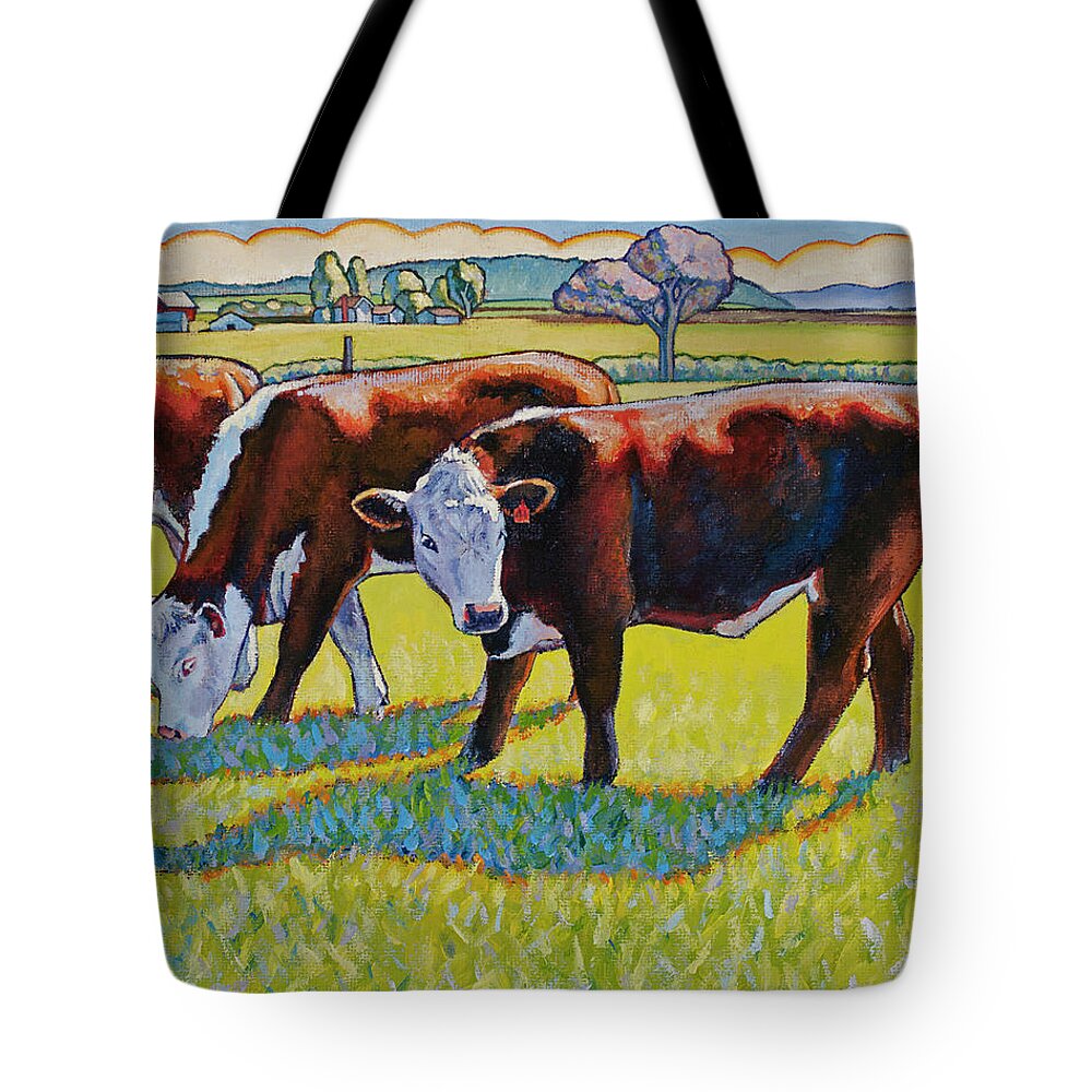 Stacey Neumiller Tote Bag featuring the painting Prairie Lunch by Stacey Neumiller