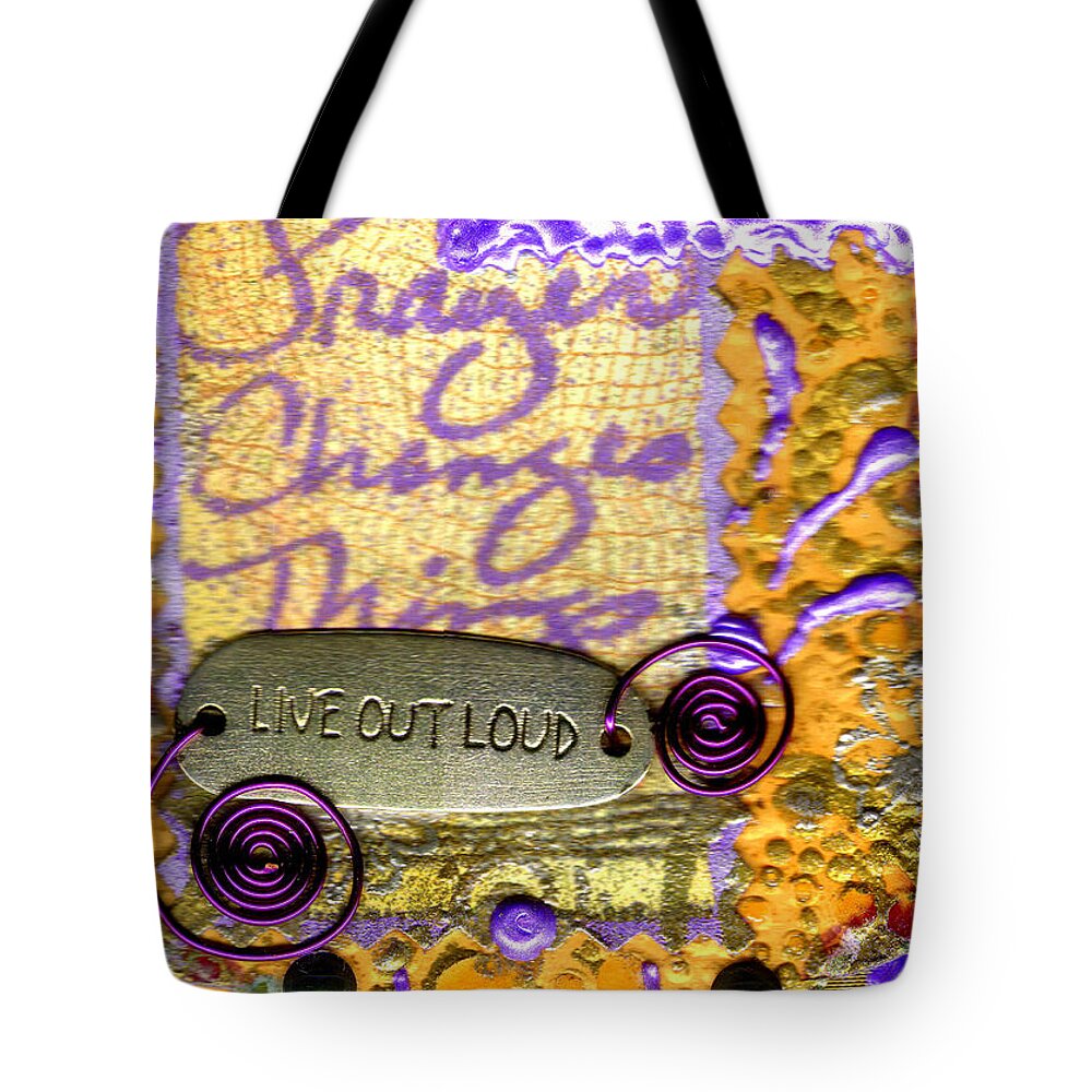 Gretting Cards Tote Bag featuring the mixed media Prayer Changes Things by Angela L Walker