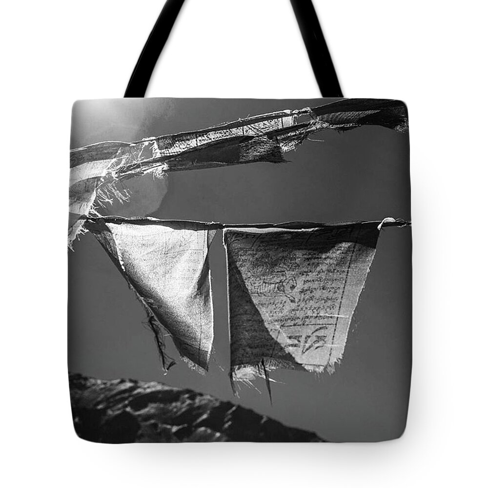  Tote Bag featuring the photograph Prayer Flags by Aleck Cartwright