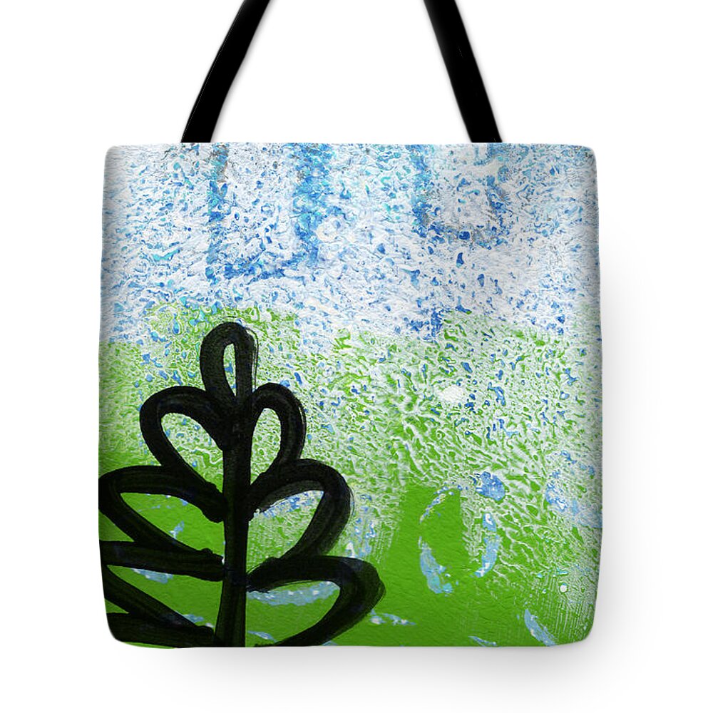 Abstract Tote Bag featuring the painting Prayer Flags by Linda Woods