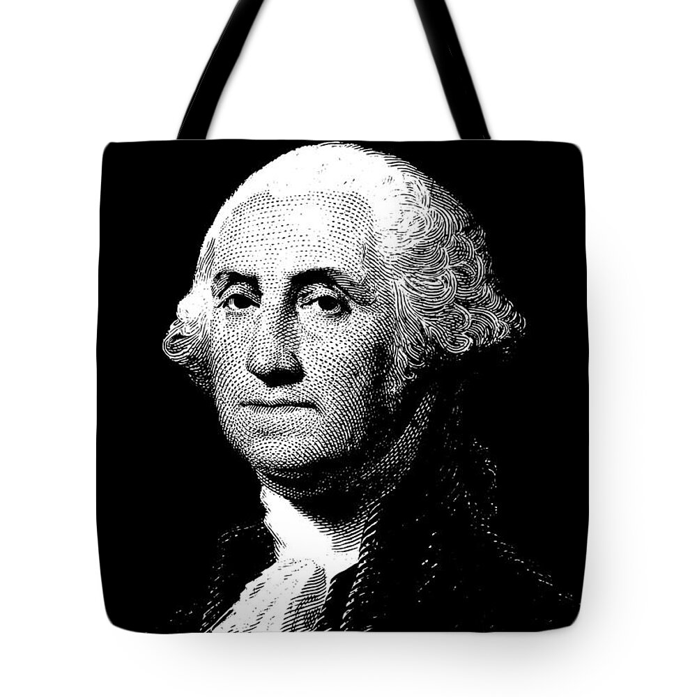 George Washington Tote Bag featuring the digital art President George Washington Graphic by War Is Hell Store