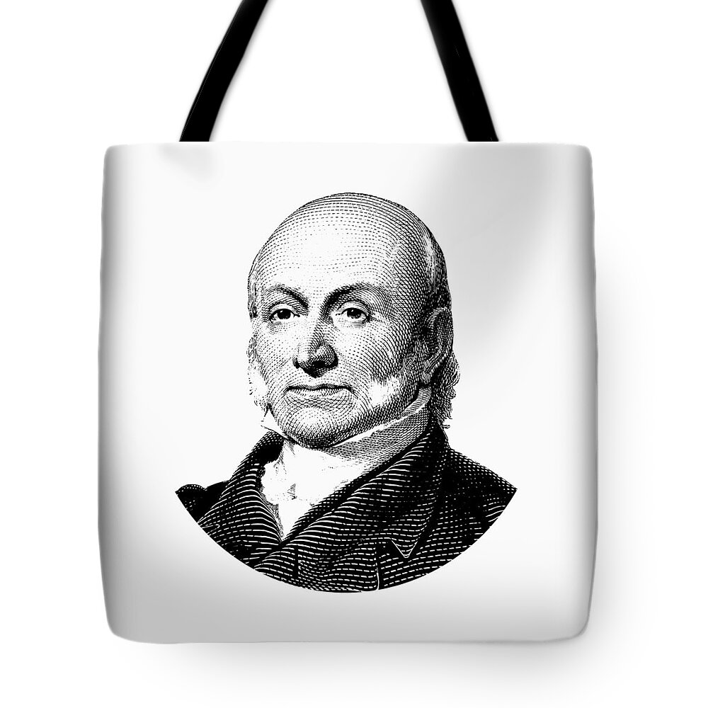 President Adams Tote Bag featuring the mixed media President John Quincy Adams Graphic by War Is Hell Store