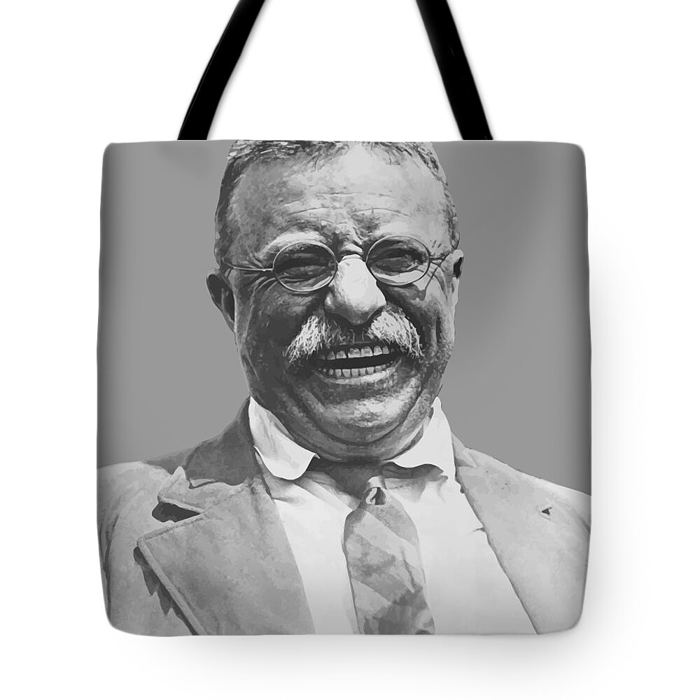 Teddy Roosevelt Tote Bag featuring the painting President Teddy Roosevelt by War Is Hell Store