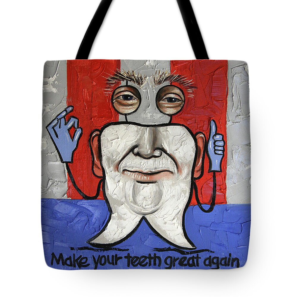 Dental Art Tote Bag featuring the painting Presidential Tooth 2 by Anthony Falbo