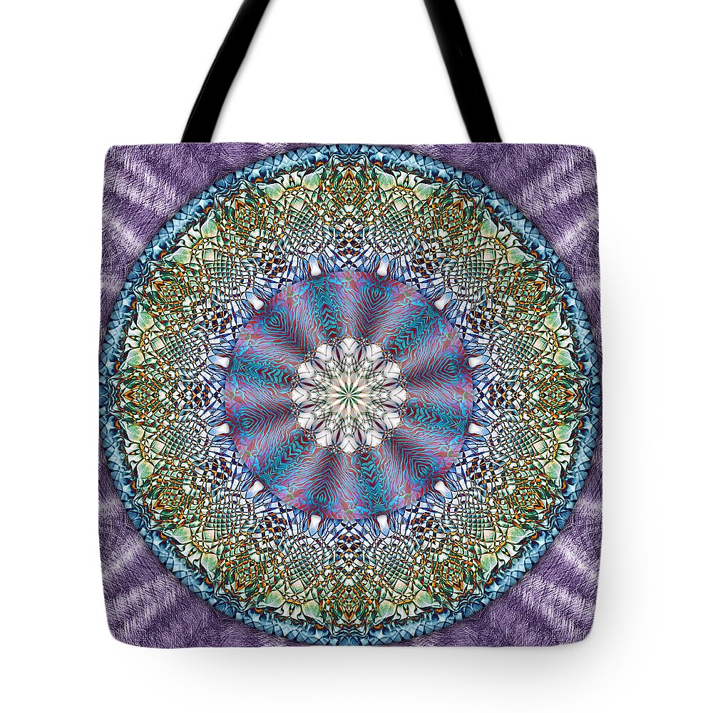 Symbolism Mandalas Tote Bag featuring the digital art Pretty as a Picture by Becky Titus