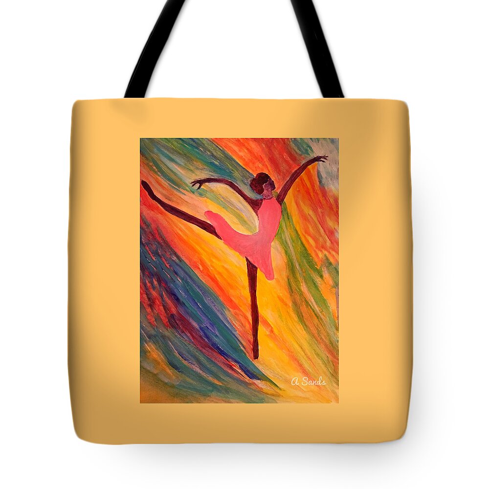 Ballerina Tote Bag featuring the painting Pretty Ballerina by Anne Sands
