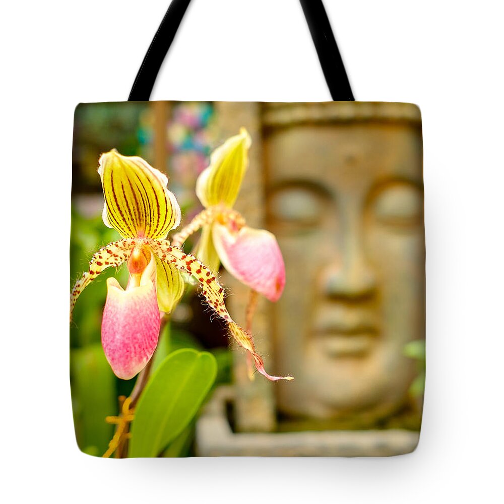 Buddhist Temple Tote Bag featuring the photograph Pretty flower by Raul Rodriguez