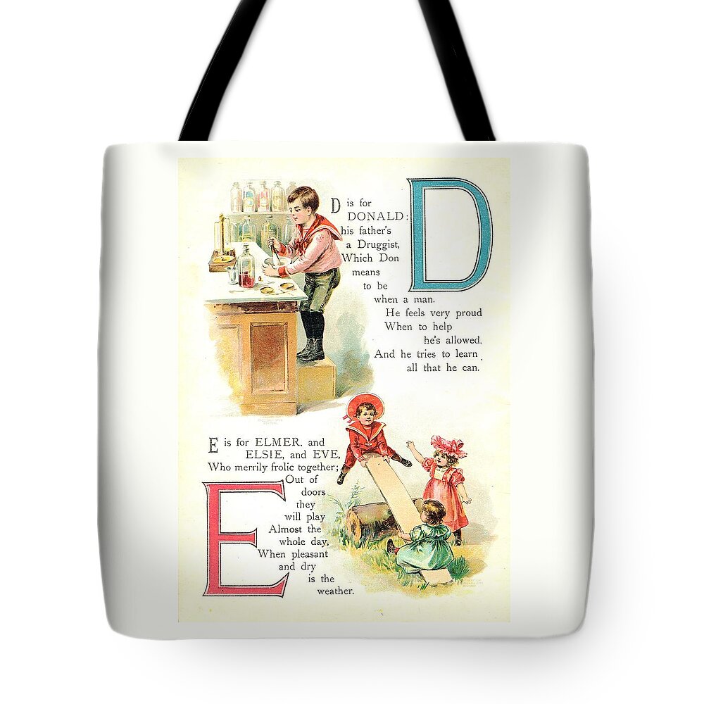 The Wurtherington Diary Tote Bag featuring the painting Pretty Names ABC D and E by Reynold Jay