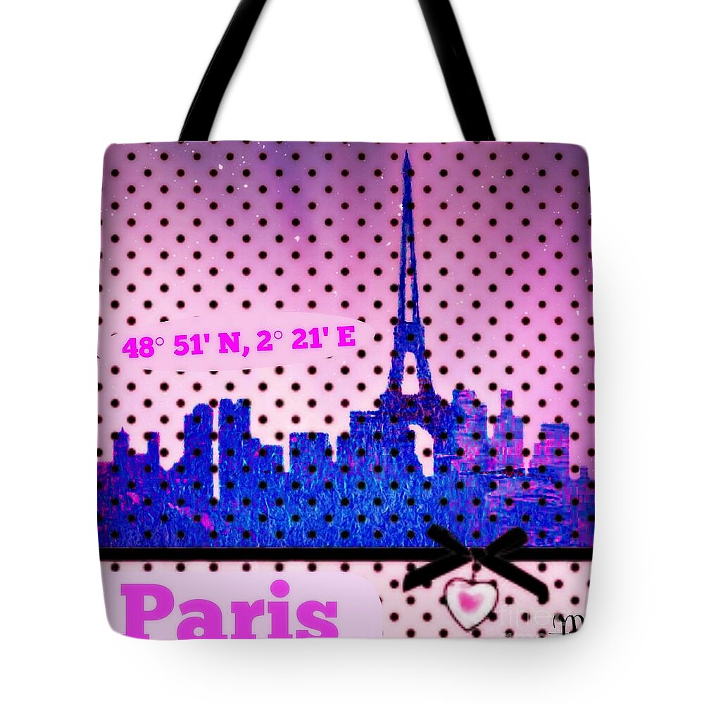 Paris Tote Bag featuring the digital art Pretty Paris MJB by Mindy Bench