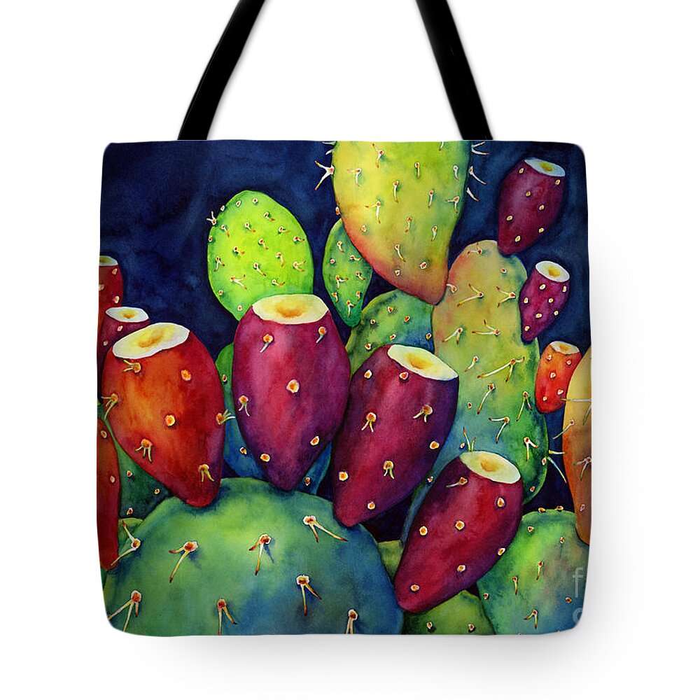 Cactus Tote Bag featuring the painting Prickly Pear by Hailey E Herrera