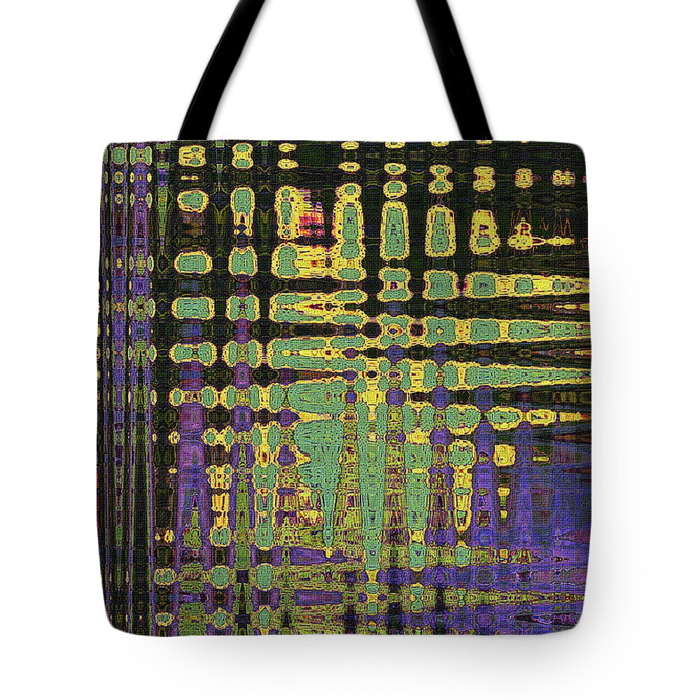Prickly Pear Plant Abstract Tote Bag featuring the digital art Prickly Pear Plant Abstract by Tom Janca