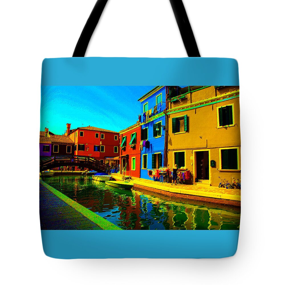 Burano Tote Bag featuring the pastel Primary Colors 2 by Donna Corless